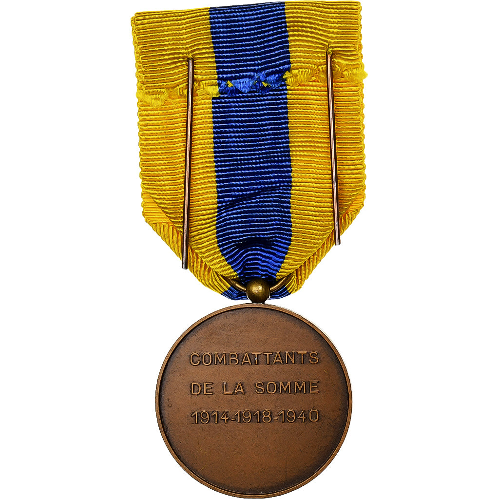 Francia, Batailles de la Somme, WAR, medalla, 1940, Sin circulación, Delannoy