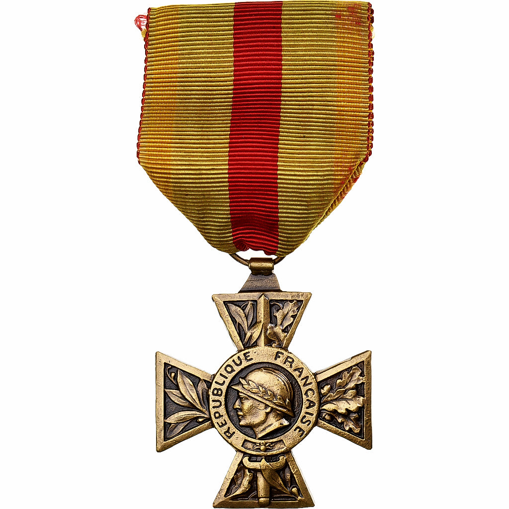 France, Croix du Combattant Volontaire, WAR, Medal, 1914-1918, Excellent