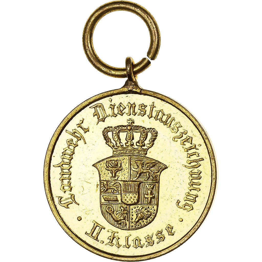 Germany, Reserve Lanwehrt, Treue Dienste, Medal, Excellent Quality, Gilt Bronze