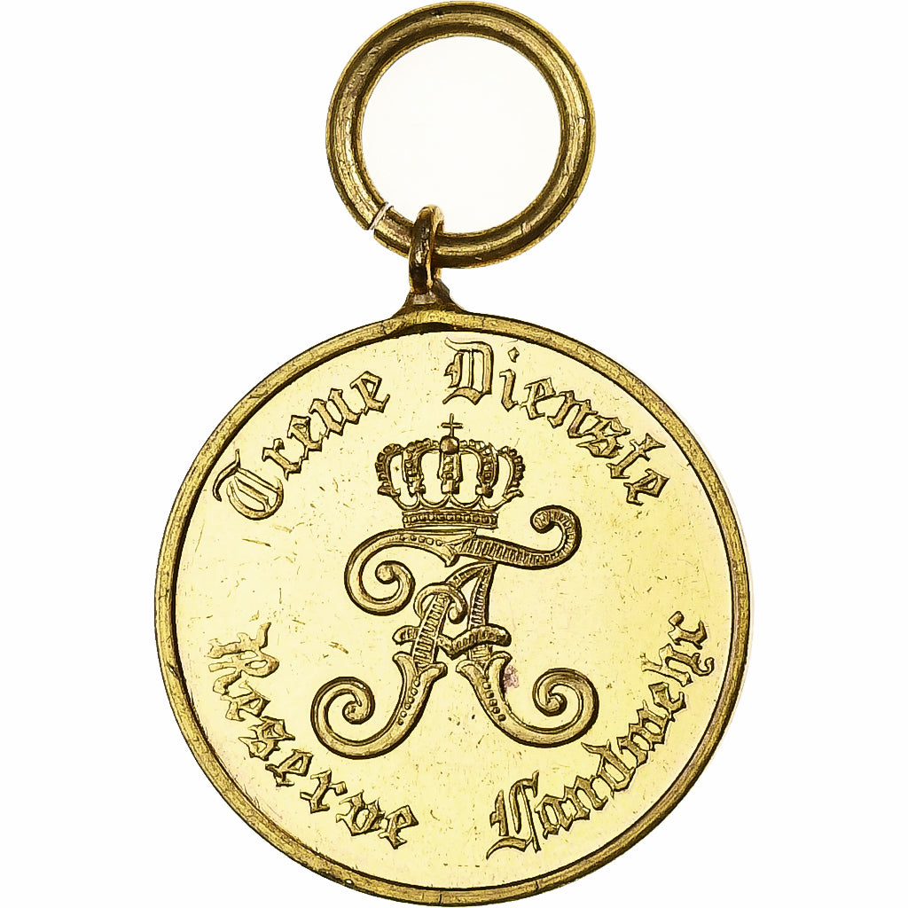 Germany, Reserve Lanwehrt, Treue Dienste, Medal, Excellent Quality, Gilt Bronze