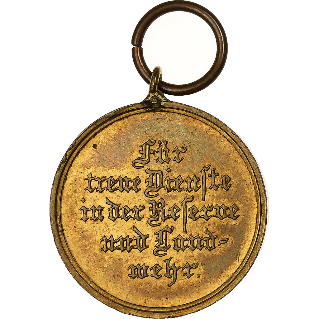 Germany, Fûr Treue Dienste in der Reserve, Medal, Excellent Quality, Gilt