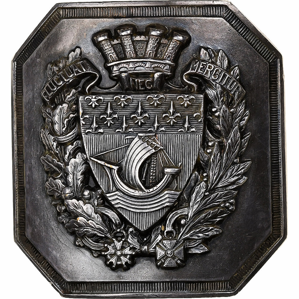 France, Boucle de Ceinture, Ville de Paris, Silvered bronze, MS(63)