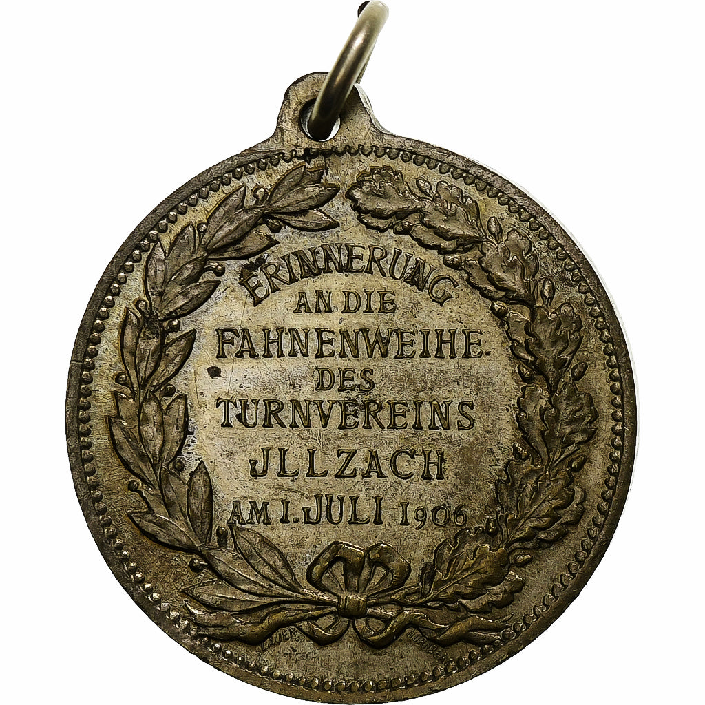 Allemagne, Médaille, Fahnenweihe des Turnvereins, Illzach, 1906, Bronze