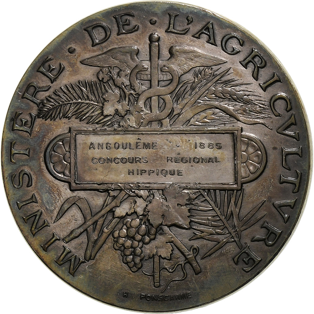 France, Medal, Concours Régional Hippique d'Angoulême, 1885, Silver