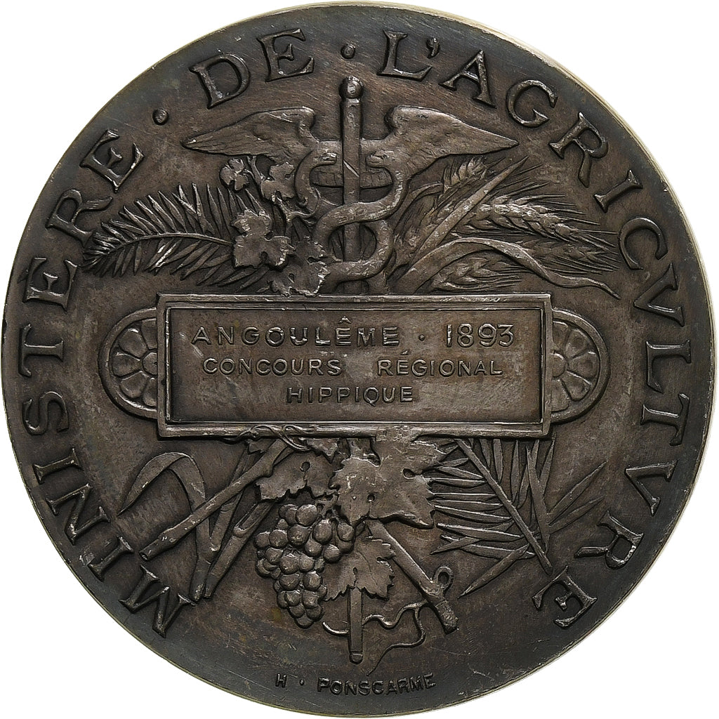 France, Médaille, Concours Régional Hippique d'Angoulême, 1893, Argent