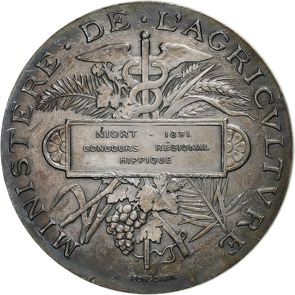 Frankreich, Medaille, Concours Régional Hippique de Niort, 1891, Silber