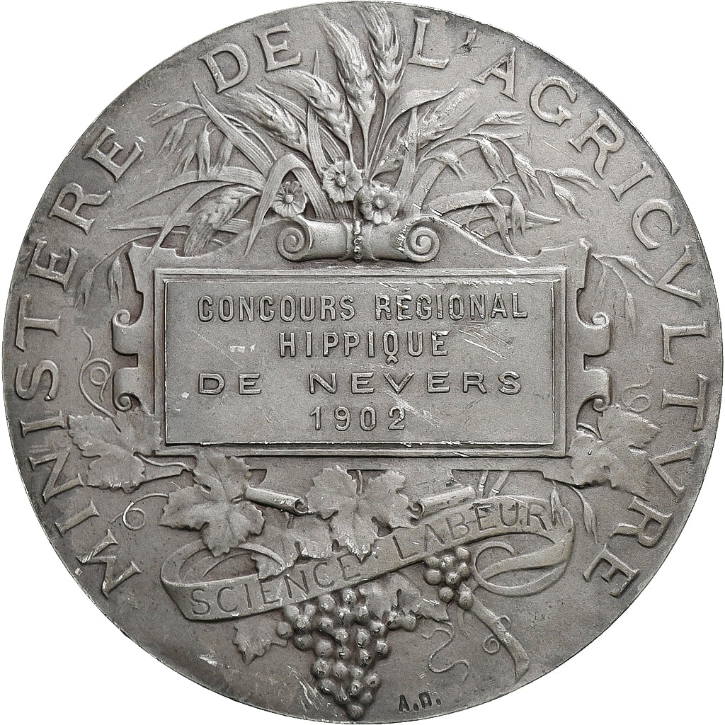 France, Médaille, Concours Régional Hippique de Nevers, 1902, Argent, Alphée