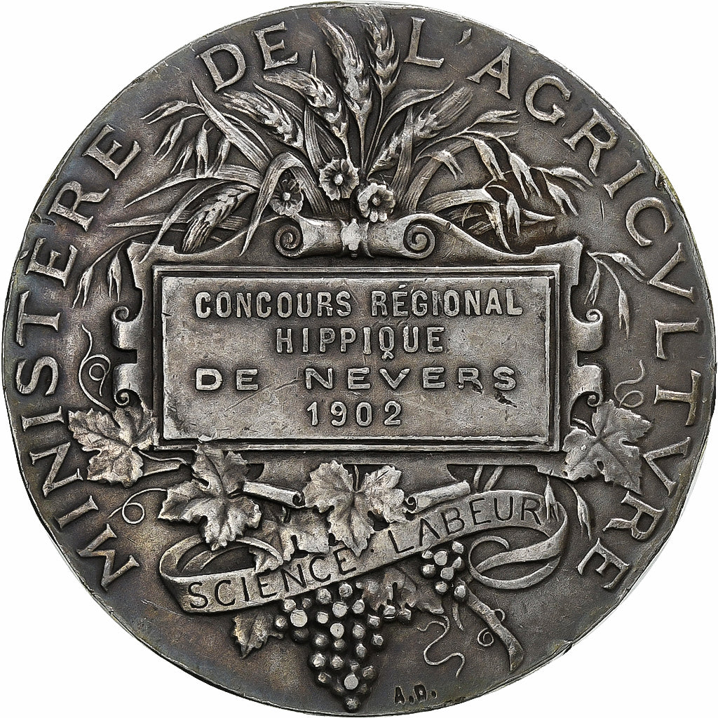 Francia, medaglia, Concours Régional Hippique de Nevers, 1902, Argento, Alphée