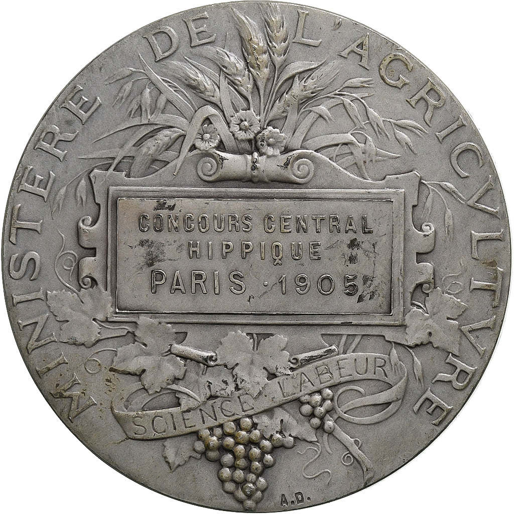 France, Medal, Concours Central Hippique de Paris, 1905, Silver, Alphée Dubois
