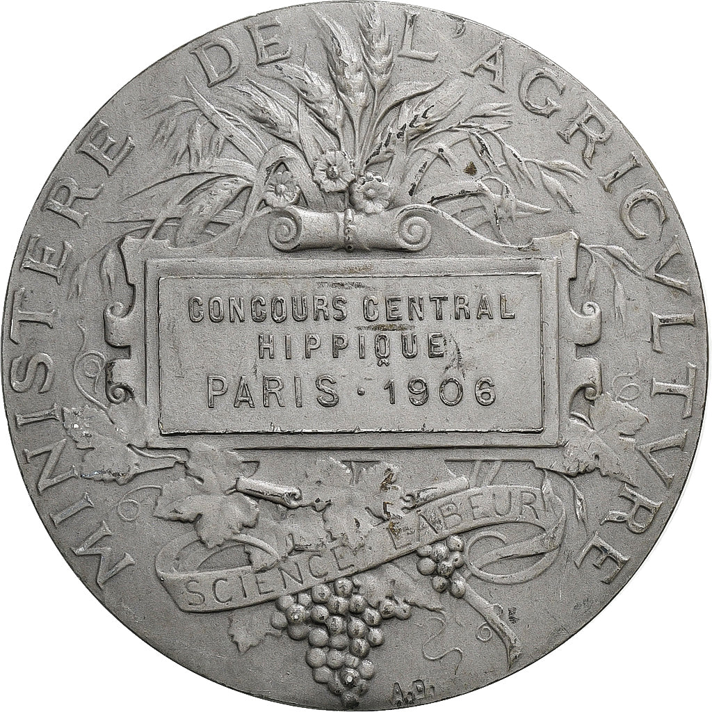 France, Medal, Concours Central Hippique de Paris, 1906, Silver, Alphée Dubois