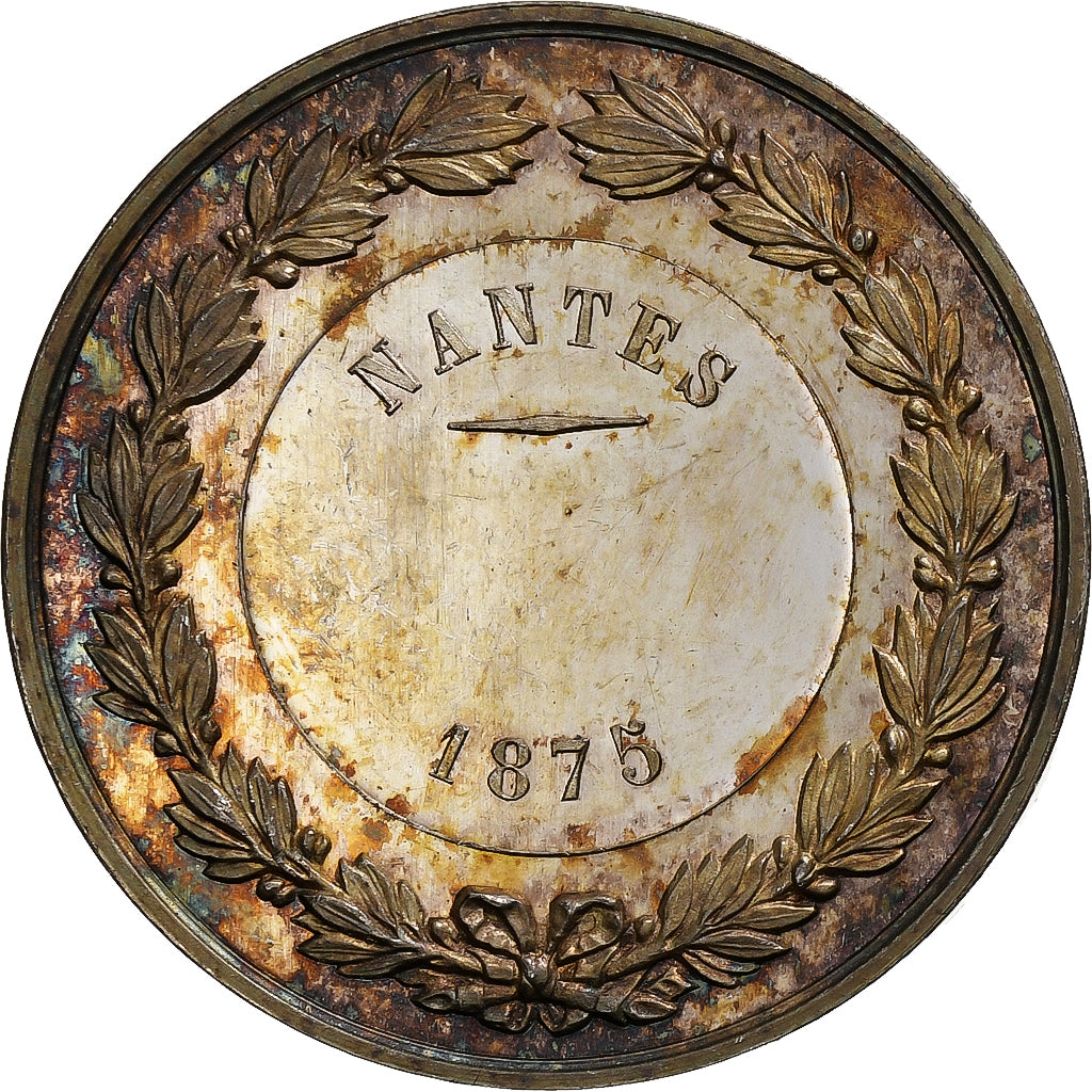 Frankrijk, Medaille, Société Hippique Française, Nantes, 1875, Zilver, UNC-