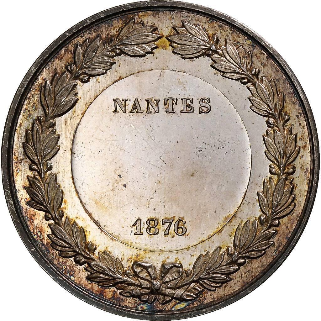 Frankrijk, Medaille, Société Hippique Française, Nantes, 1876, Zilver, UNC-