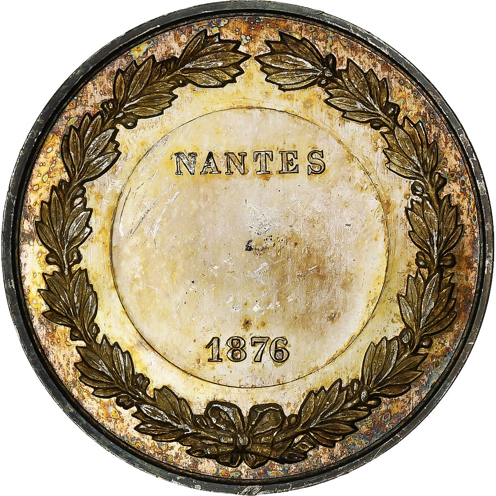 Frankrijk, Medaille, Société Hippique Française, Nantes, 1876, Zilver, PR+