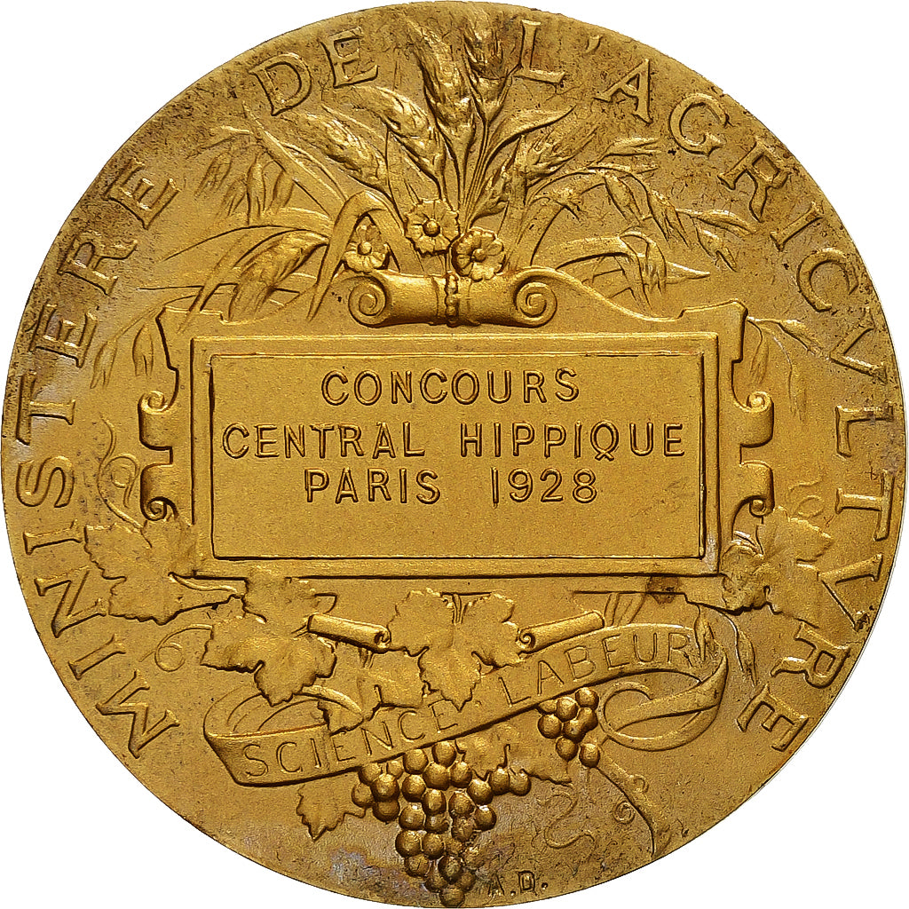 Francja, medal, Concours Central Hippique de Paris, 1928, Vermeil, Alphée