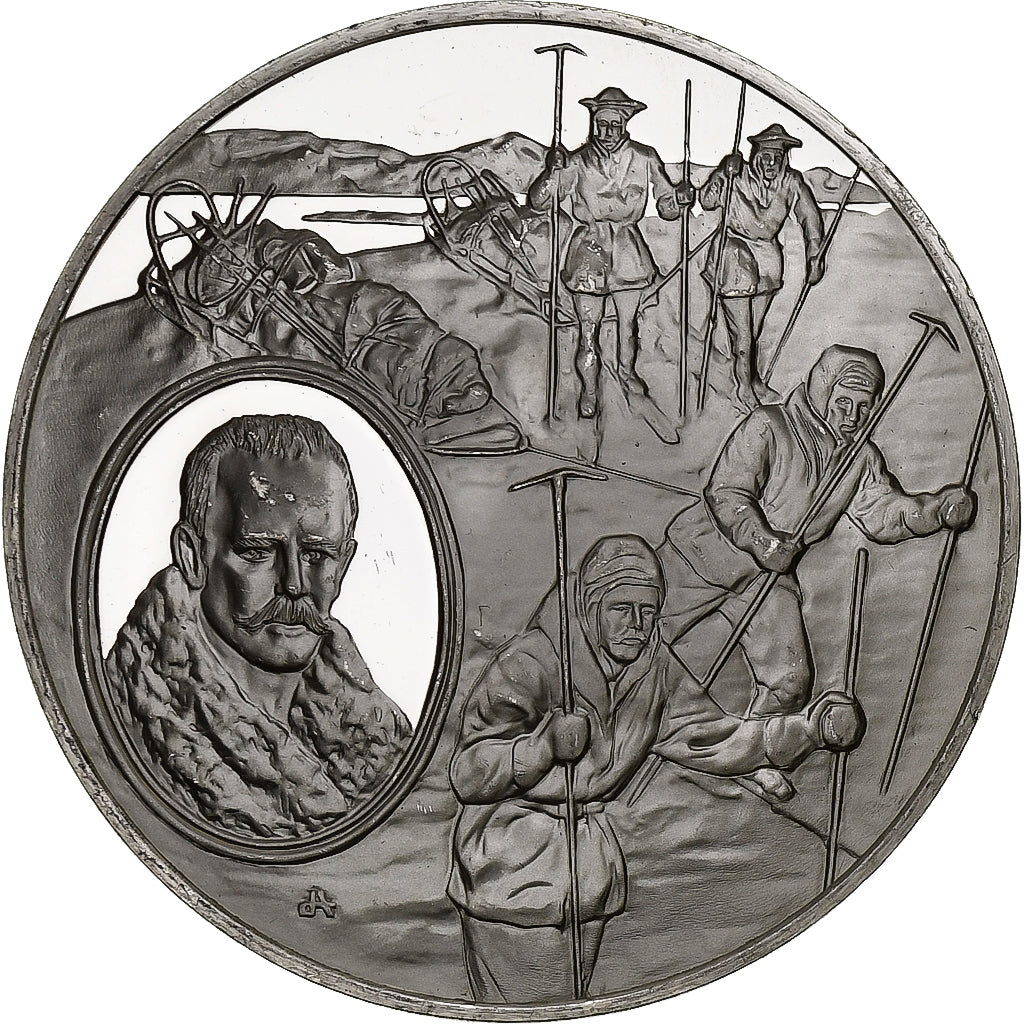 Duitsland, Medaille, Les Grands Explorateurs, Fritjof Nansen, Zilver, ZF+