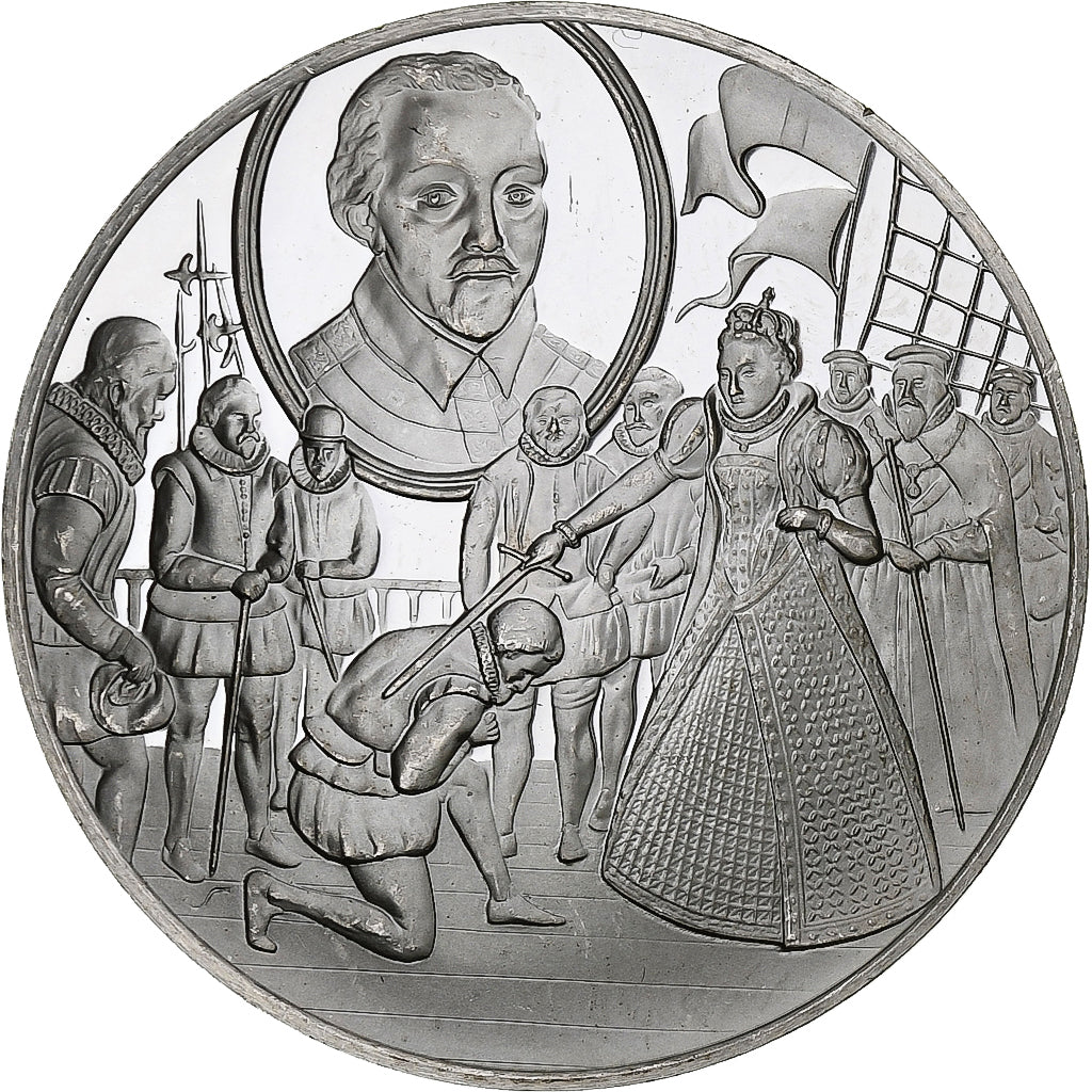 Allemagne, Médaille, Les Grands Explorateurs, Sir Francis Drake, Argent, TTB+