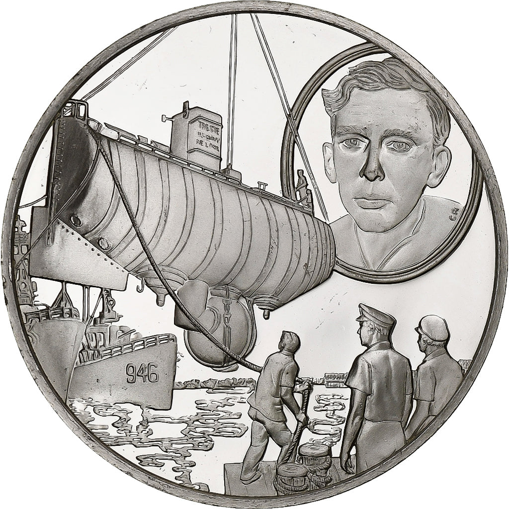 Germania, medaglia, Les Grands Explorateurs, Jacques Piccard, Argento, BB+