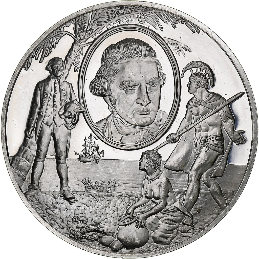 Deutschland, Medaille, Les Grands Explorateurs, James Cook, Silber, SS+