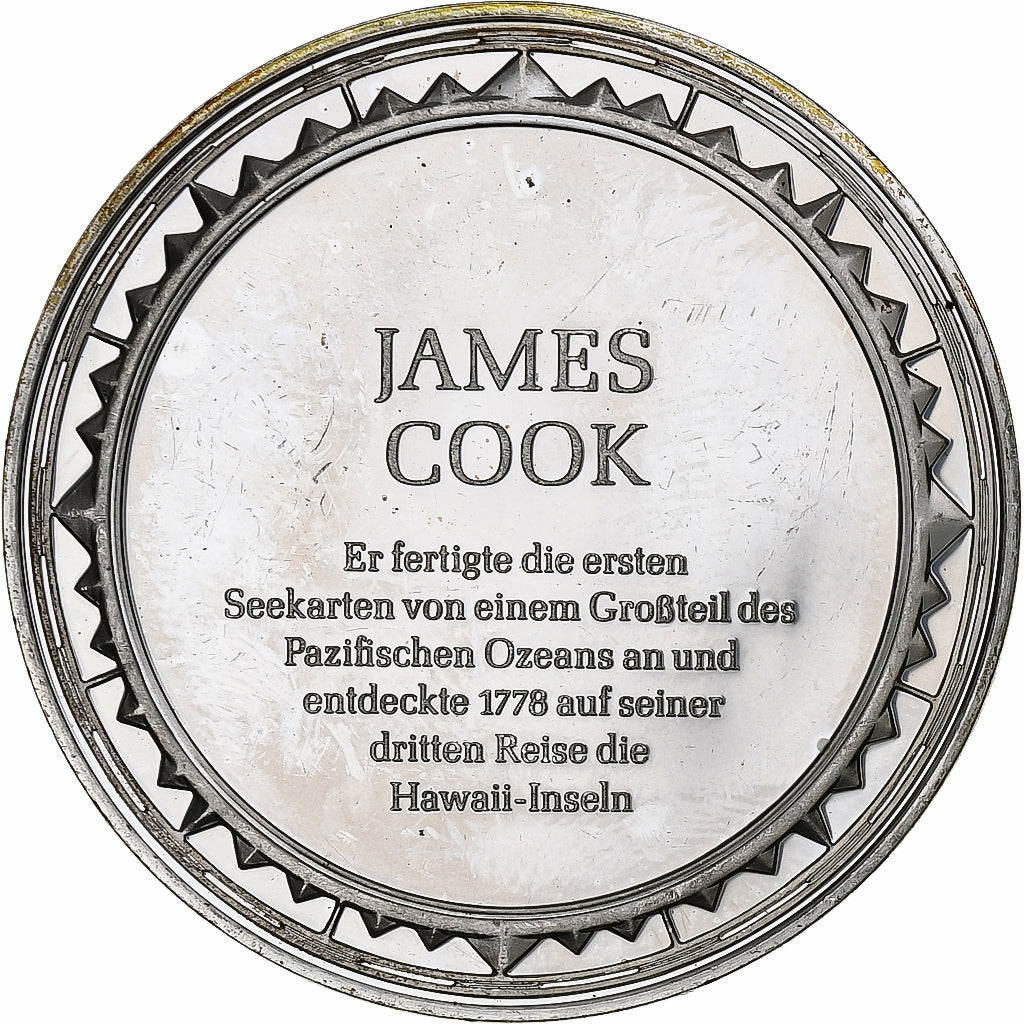Deutschland, Medaille, Les Grands Explorateurs, James Cook, Silber, SS+