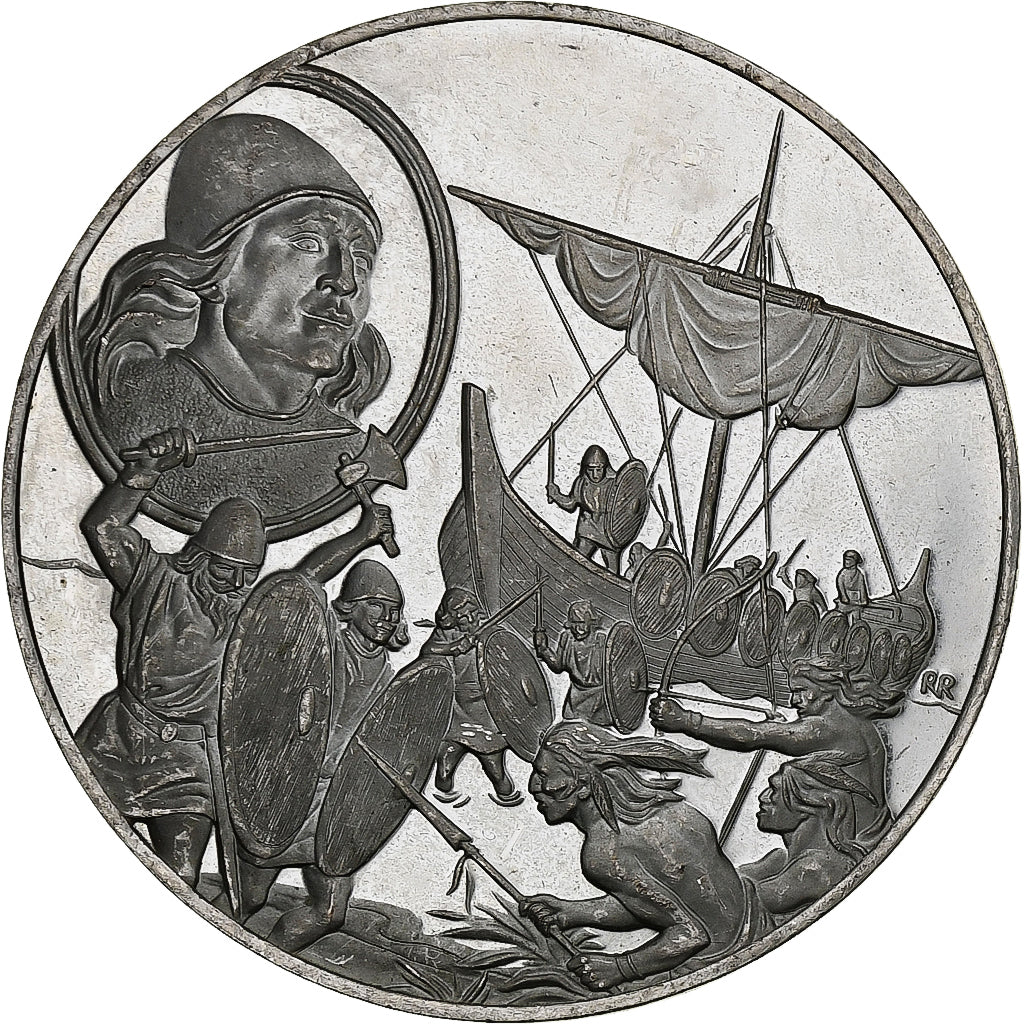 Germany, Medal, Les Grands Explorateurs, Leif Erikson, Silver, AU(50-53)