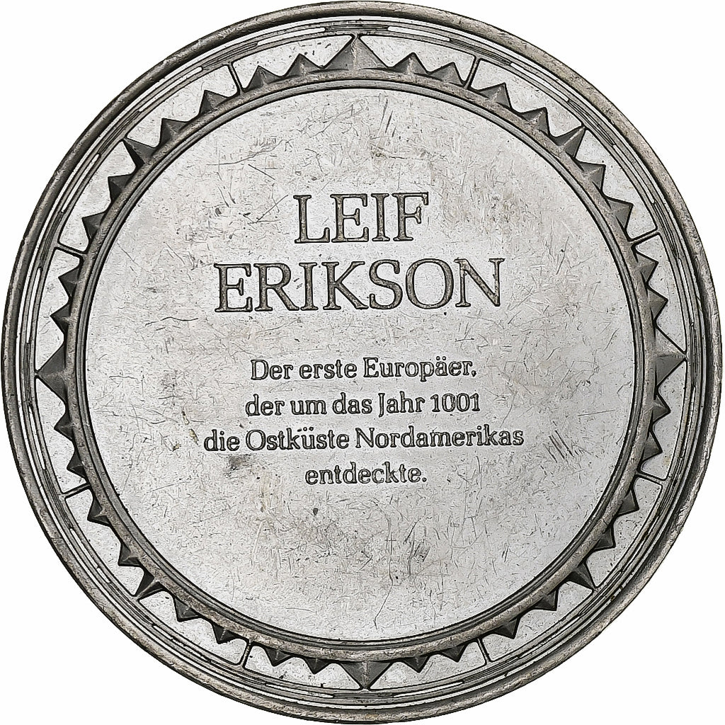 Germany, Medal, Les Grands Explorateurs, Leif Erikson, Silver, AU(50-53)