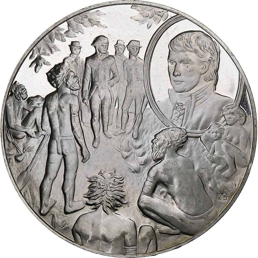 Deutschland, Medaille, Les Grands Explorateurs, Matthew Flinders, Silber, SS+
