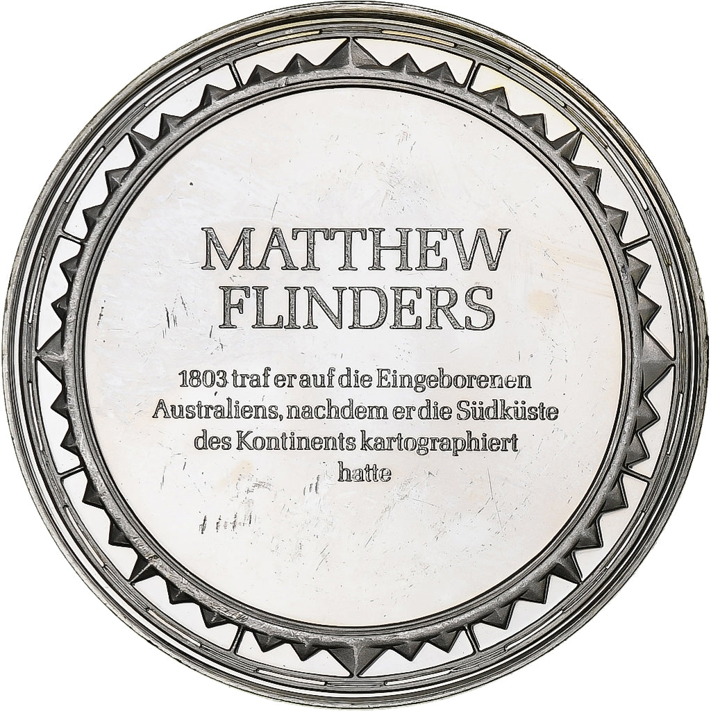 Deutschland, Medaille, Les Grands Explorateurs, Matthew Flinders, Silber, SS+