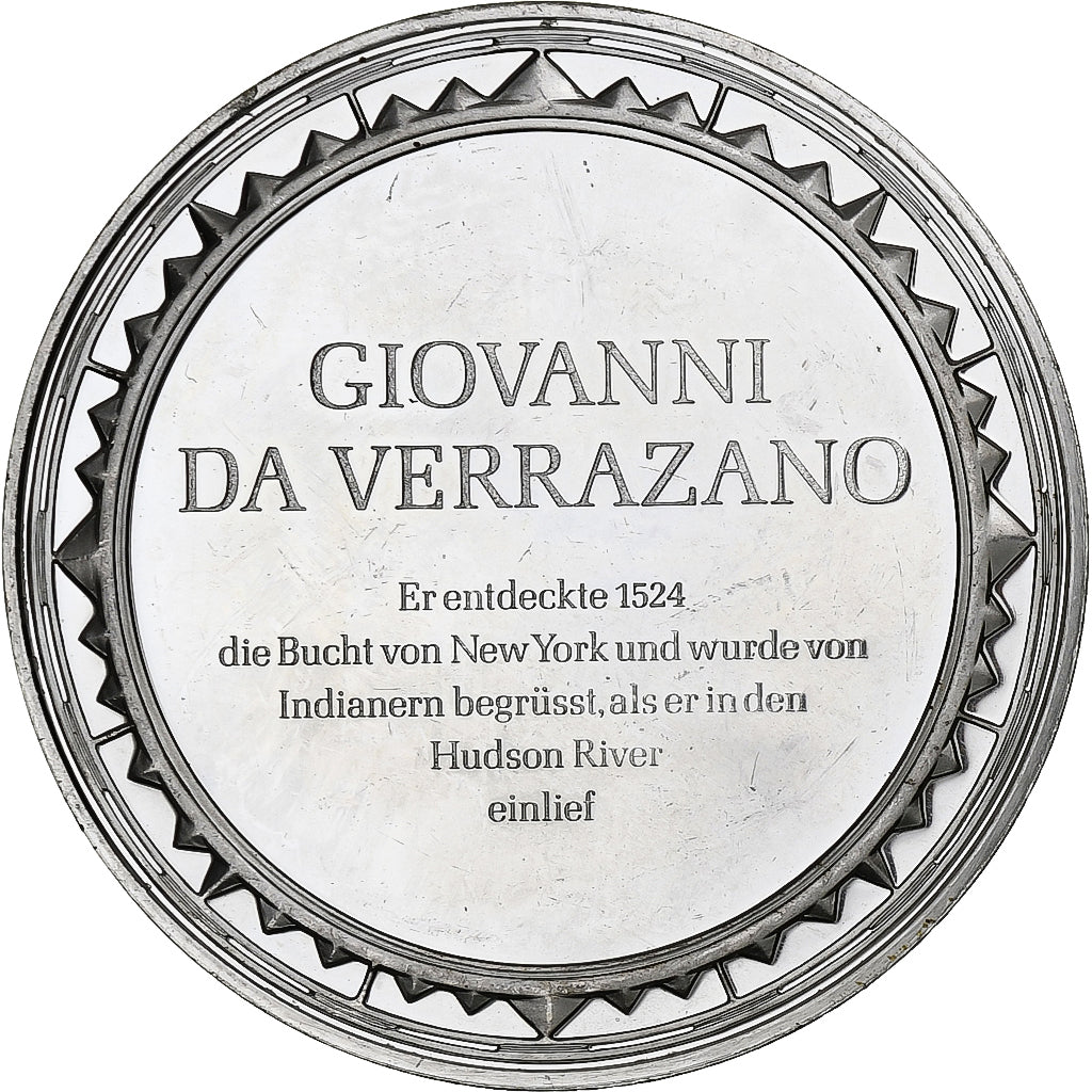 Germania, medaglia, Les Grands Explorateurs, Giovanni da Verrazano, Argento, BB+