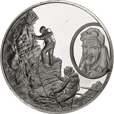 Germany, Medal, Les Grands Explorateurs, Sir Edmund Hillary, Silver, AU(50-53)