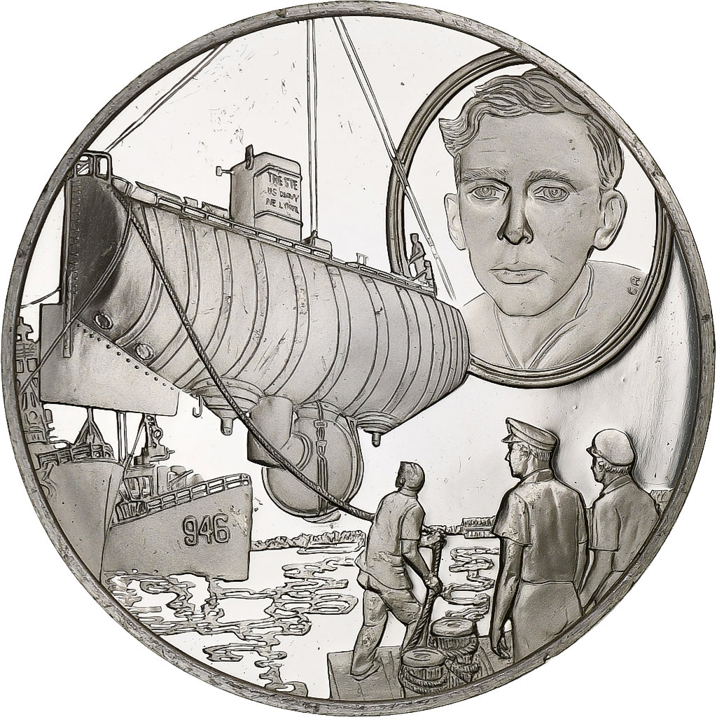 Germania, medaglia, Les Grands Explorateurs, Jacques Piccard, Argento, BB+