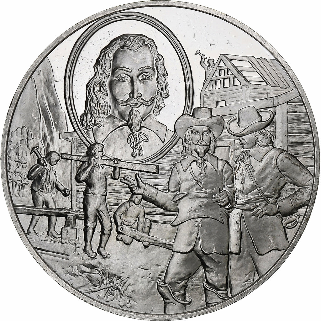 Niemcy, medal, Les Grands Explorateurs, Samuel de Champlain, Srebro, AU(50-53)