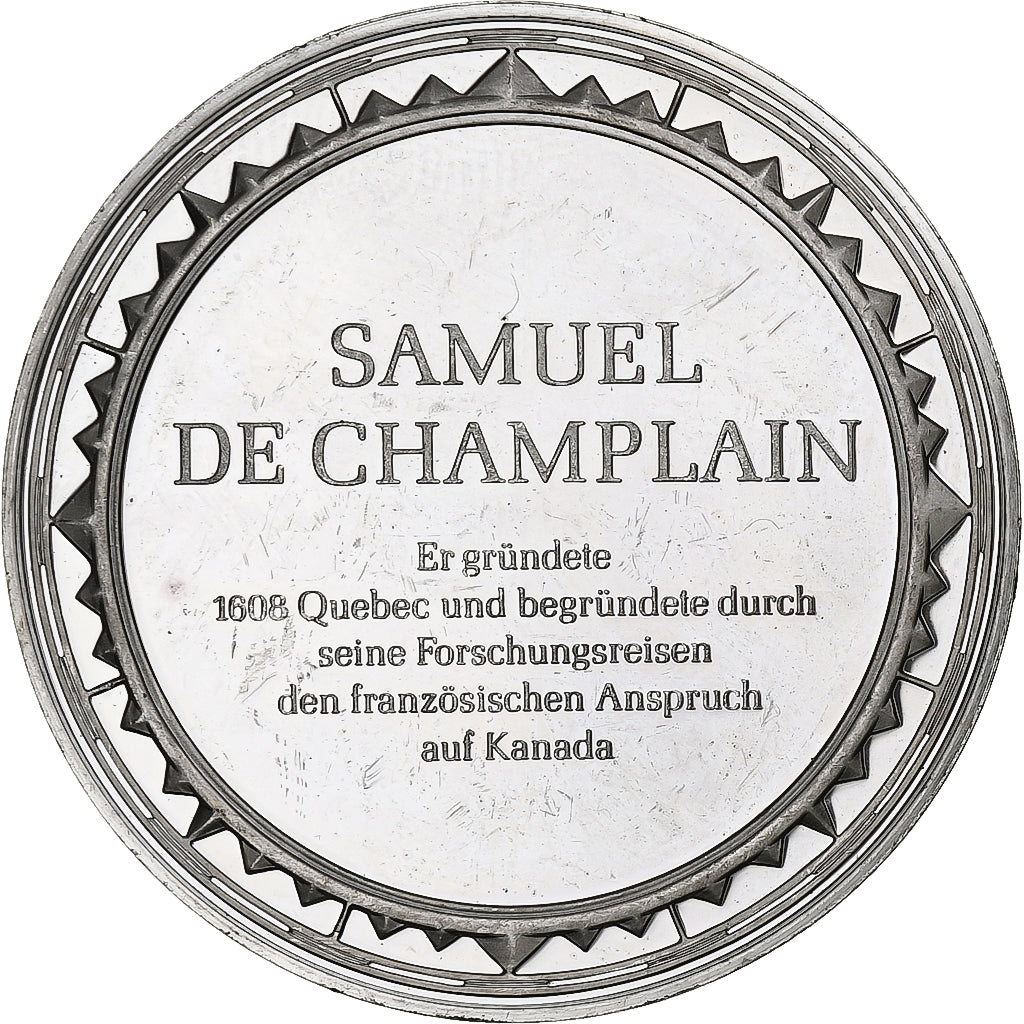 Niemcy, medal, Les Grands Explorateurs, Samuel de Champlain, Srebro, AU(50-53)