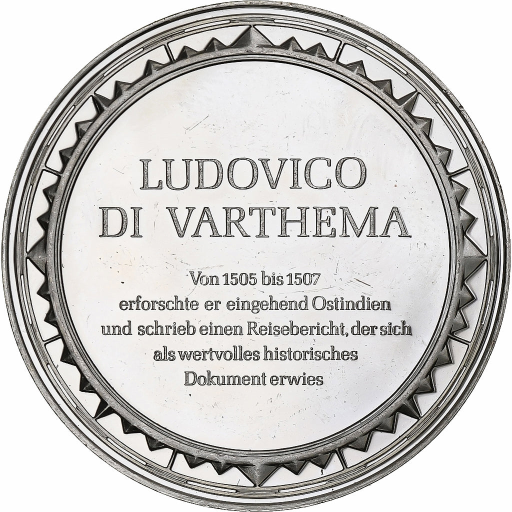 Germania, medaglia, Les Grands Explorateurs, Ludovico di Varthema, Argento, BB+