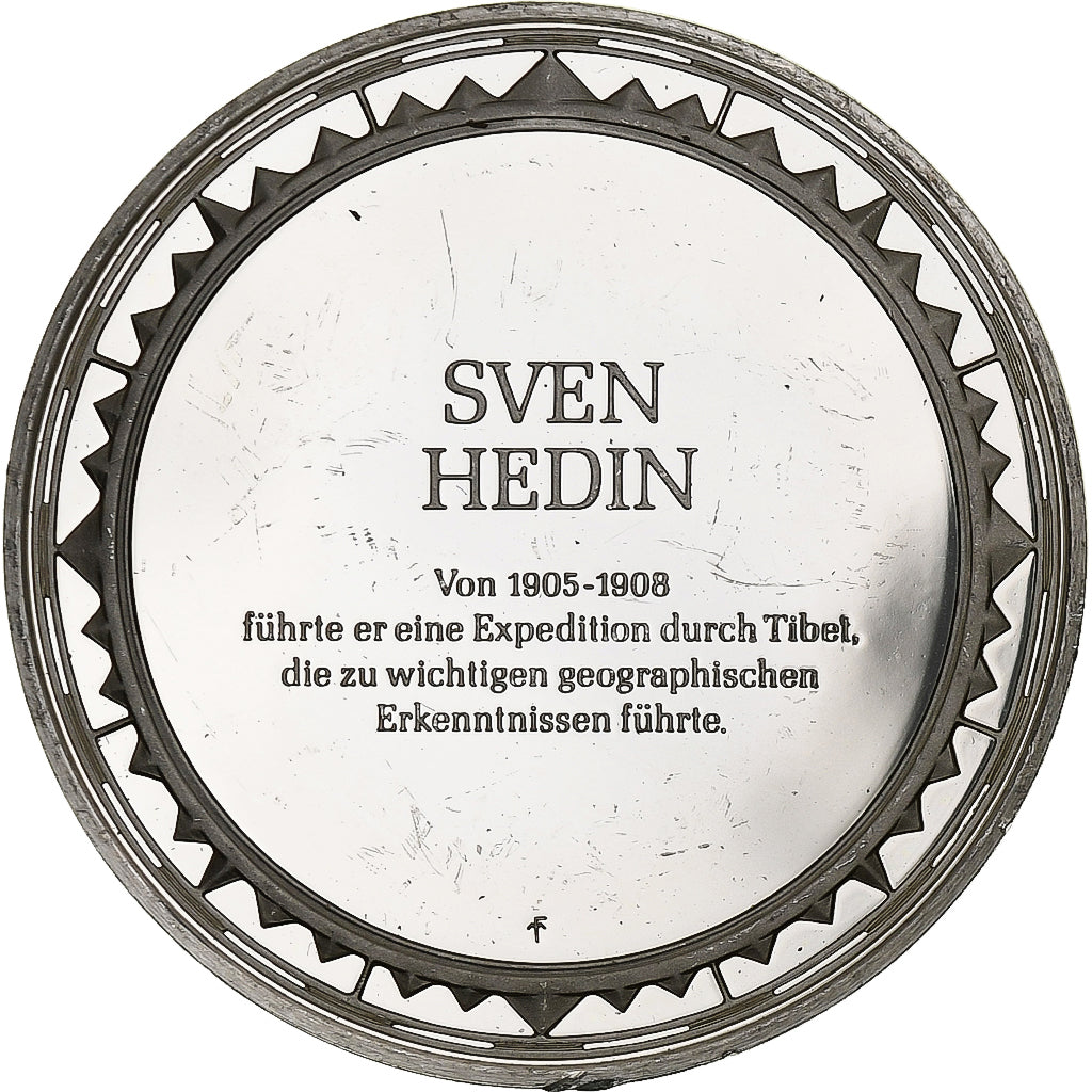 Duitsland, Medaille, Les Grands Explorateurs, Sven Hedin, Zilver, ZF+