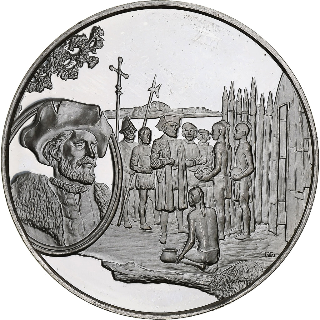 Deutschland, Medaille, Les Grands Explorateurs, Jacques Cartier, Silber, SS+