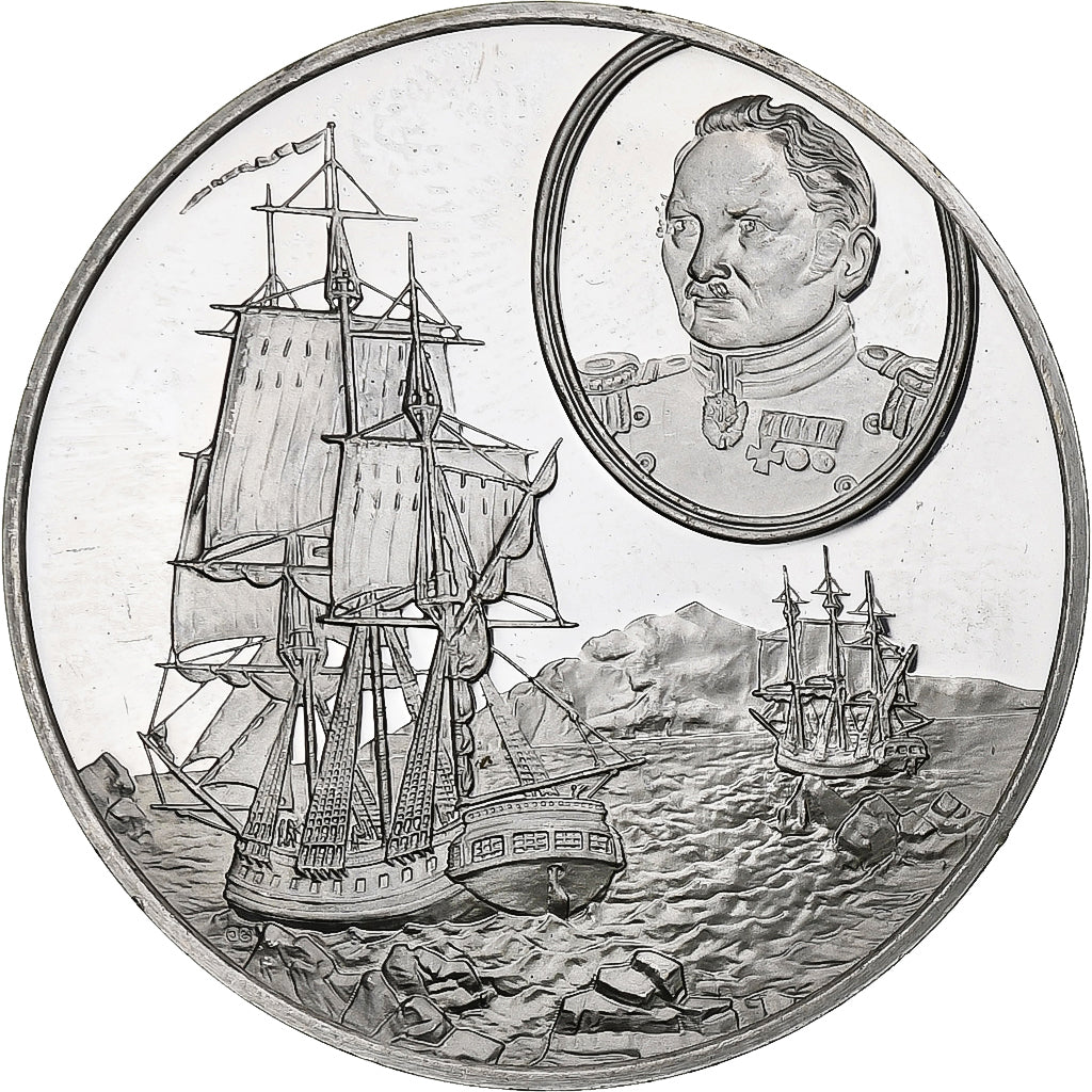 Alemania, medalla, Les Grands Explorateurs, Fabian Gottlieb von Bellingshausen