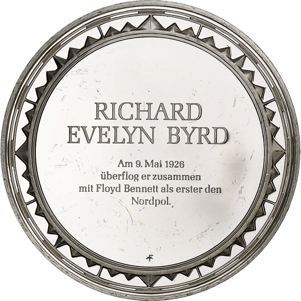 Allemagne, Médaille, Les Grands Explorateurs, Richard Evelyn Byrd, Argent, TTB+