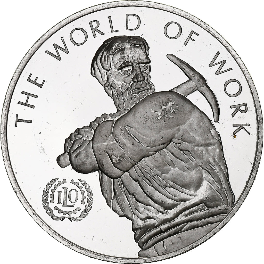 France, Médaille, Nations Unies, The World of Work, 1974, Argent, TTB+
