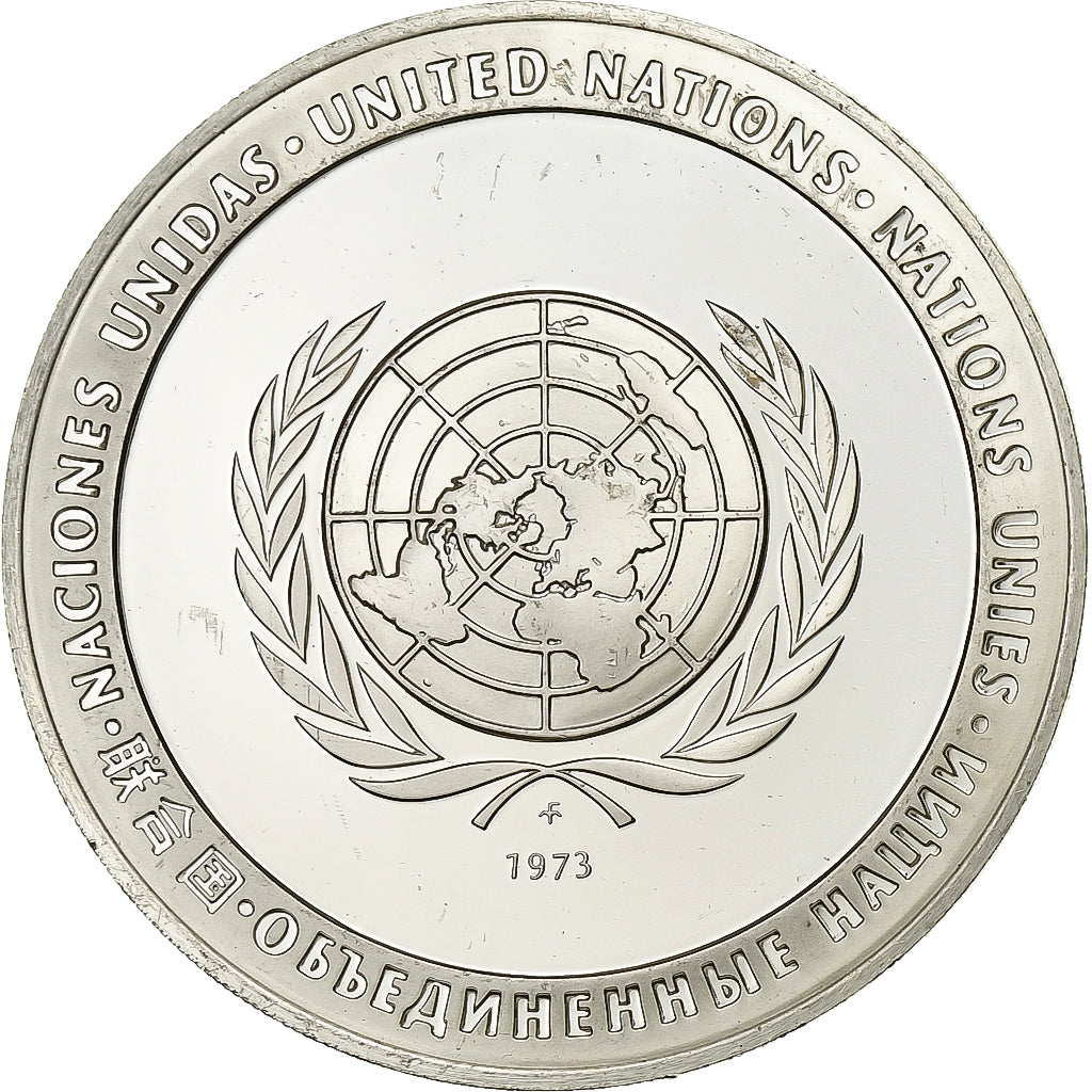 France, Medal, Nations Unies, Disarmament Decade, 1973, Silver, AU(50-53)