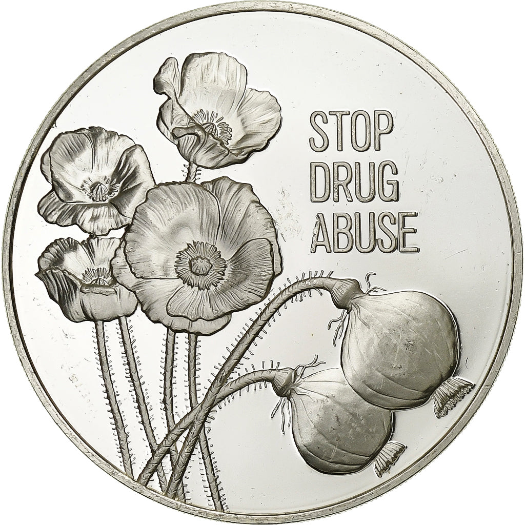 Frankrijk, Medaille, Nations Unies, Stop Drug Abuse, 1973, Zilver, ZF+