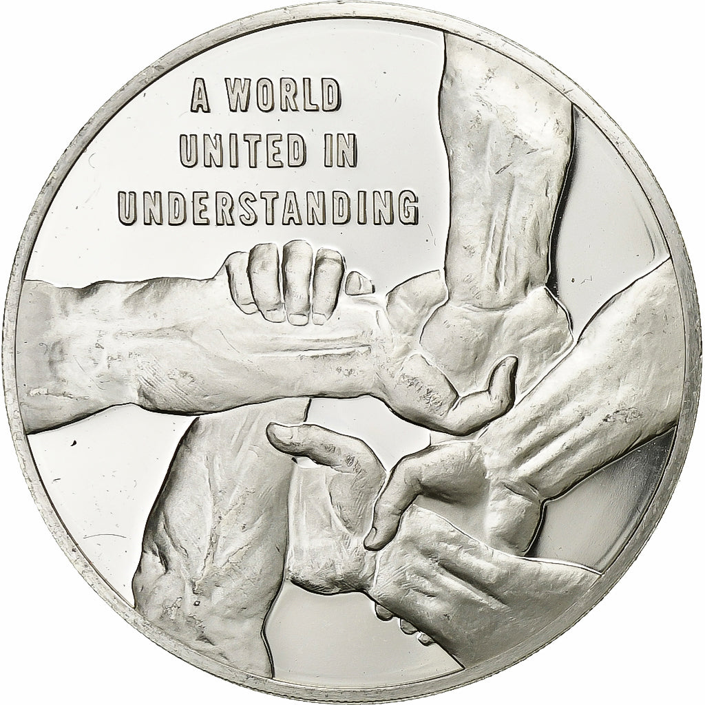 France, Medal, Nations Unies, A World United in Understanding, 1972, Silver