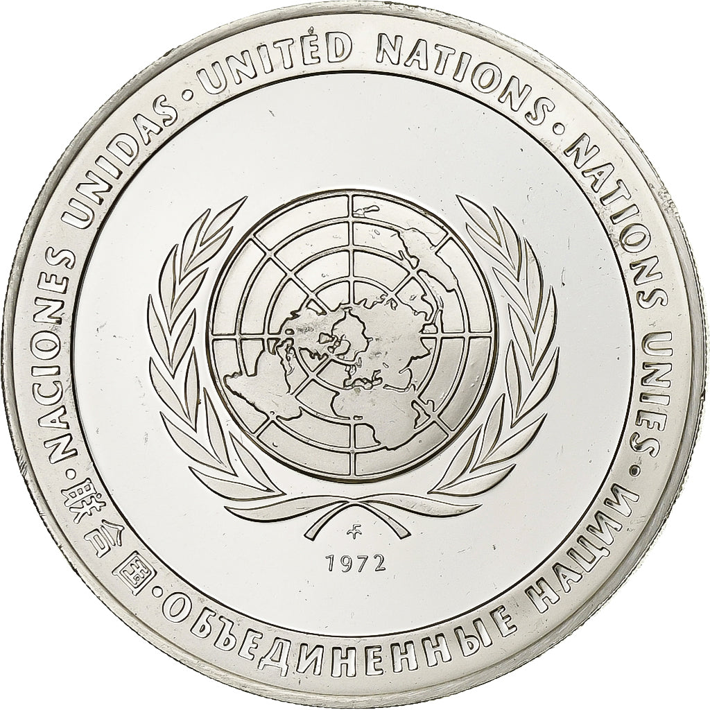 France, Medal, Nations Unies, One Earth to Keep Alive, 1972, Silver, AU(50-53)