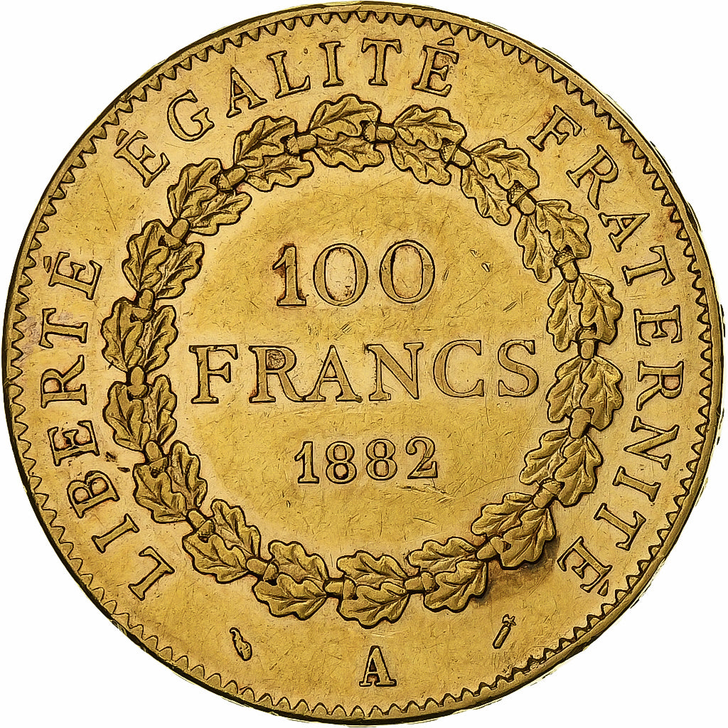 France, 100 Francs, Génie, 1882, Paris, Gold, AU(50-53), Gadoury:1137, KM:832