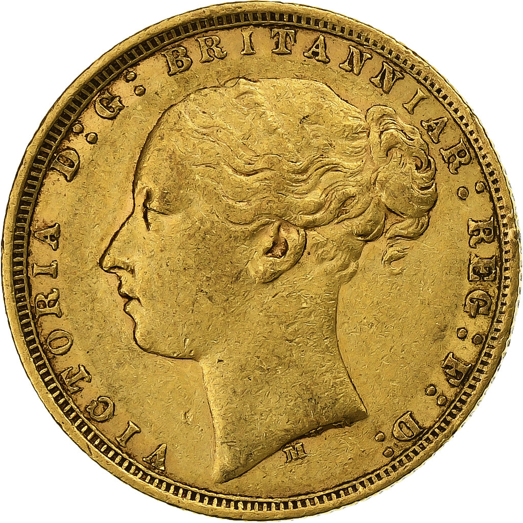 Australia, Victoria, Sovereign, 1875, Melbourne, Gold, EF(40-45), KM:7
