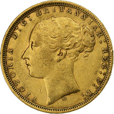 Australia, Victoria, Sovereign, 1875, Melbourne, Gold, EF(40-45), KM:7