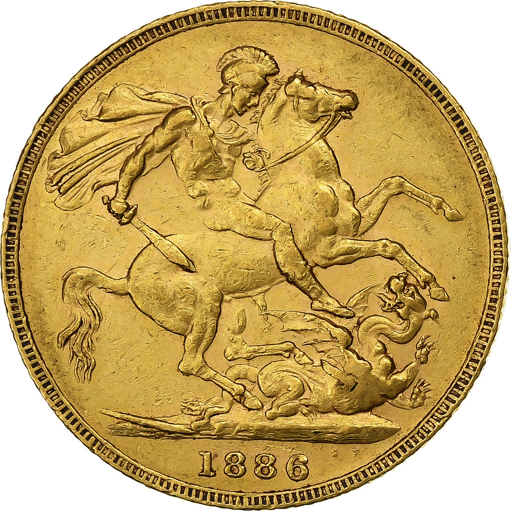 Australia, Victoria, Sovereign, Souverain, 1886, Melbourne, Gold, AU(50-53)