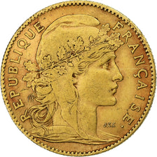 France, 10 Francs, Marianne, 1907, Paris, Gold, AU(50-53), Gadoury:1017, KM:846