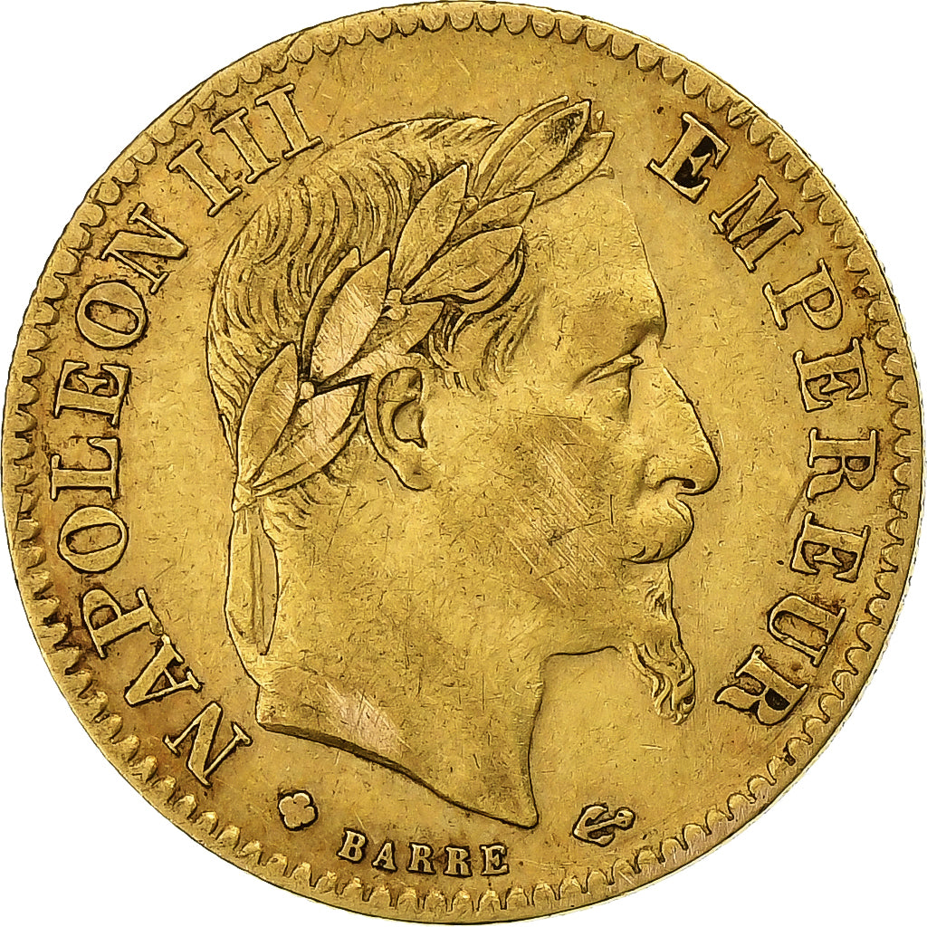 Munten, Frankrijk, Napoleon III, Napoléon III, 10 Francs, 1865, Strasbourg