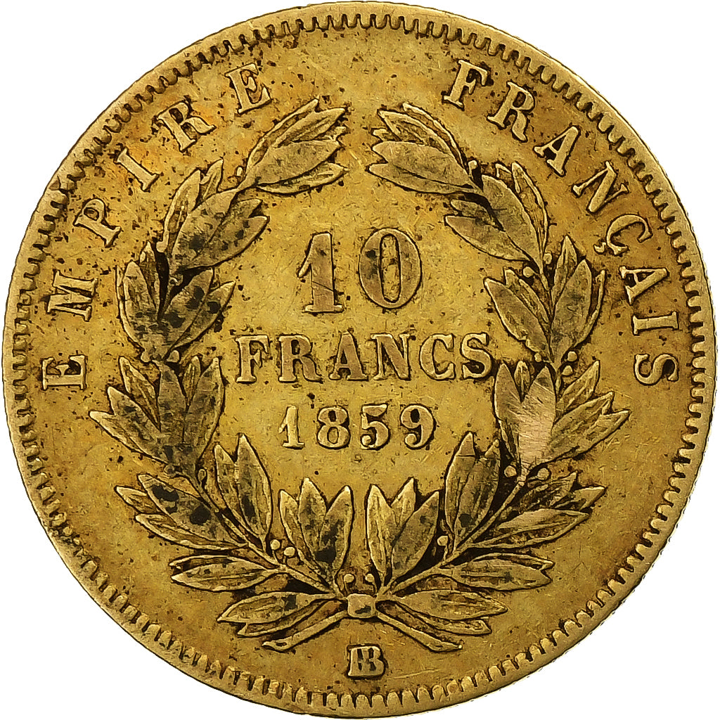 Monnaie, France, Napoleon III, 10 Francs, 1859, Strasbourg, TB+, Or