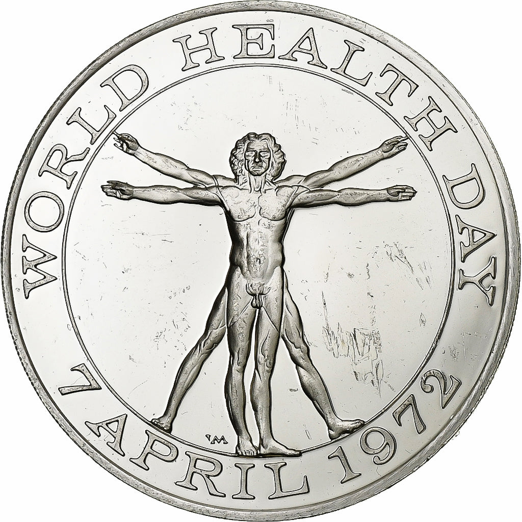 Francia, medaglia, Nations Unies, World Health Day, 1972, Argento, BB+
